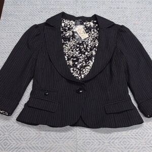 Maurices Black Pinstripe Blazer